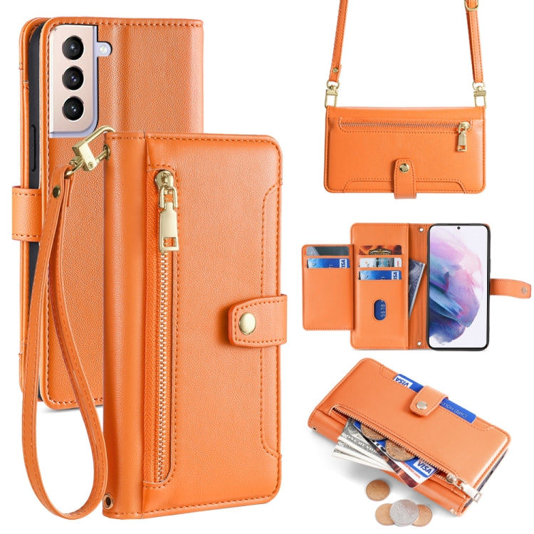 Custodia portafoglio in pelle con cerniera per Samsung Galaxy S21