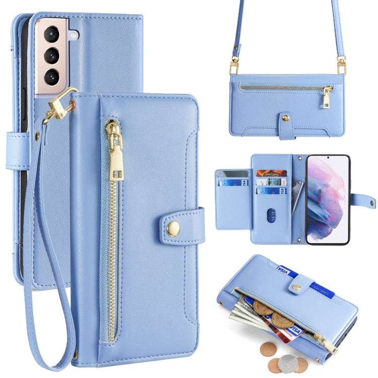 Custodia portafoglio in pelle con cerniera per Samsung Galaxy S21