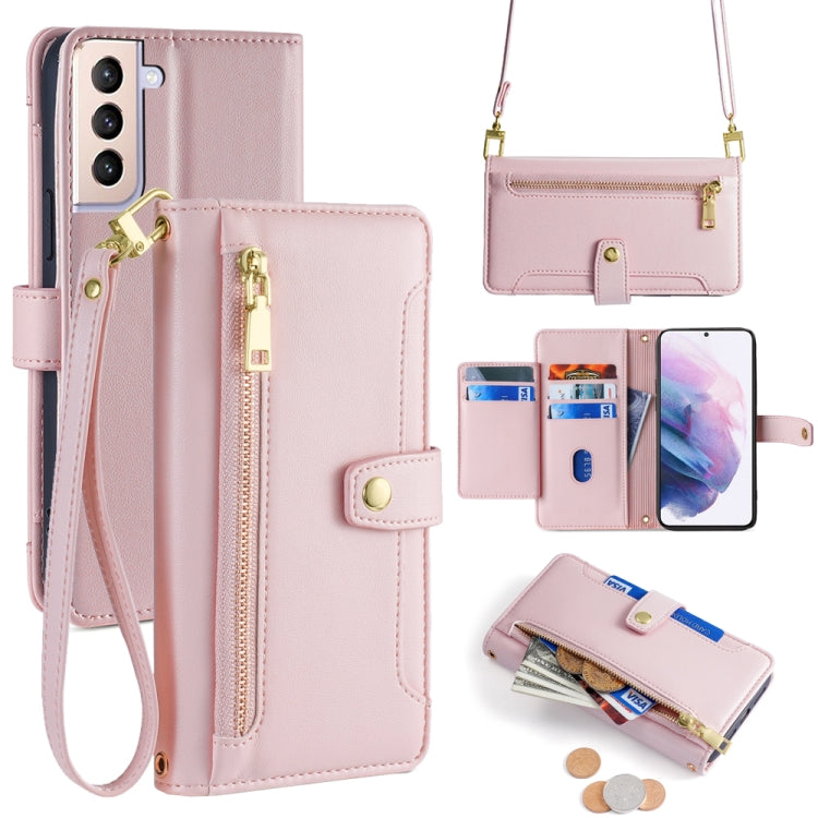 Custodia portafoglio in pelle con cerniera per Samsung Galaxy S21