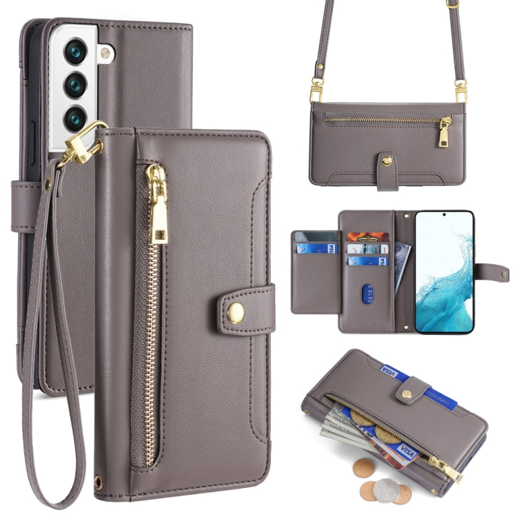 Custodia portafoglio in pelle con cerniera per Samsung Galaxy