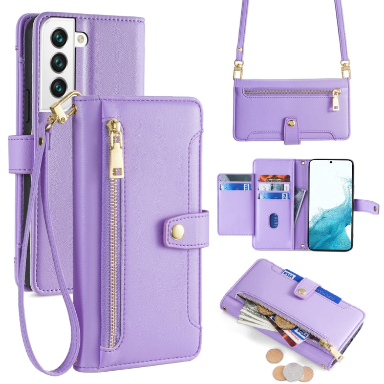 Custodia portafoglio in pelle con cerniera per Samsung Galaxy