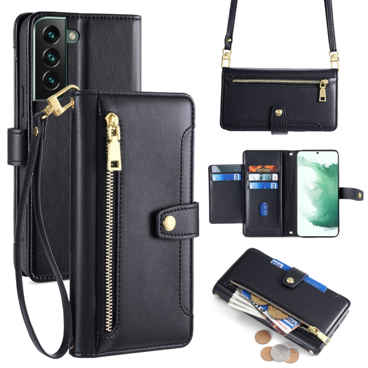 Custodia portafoglio in pelle con cerniera per Samsung Galaxy