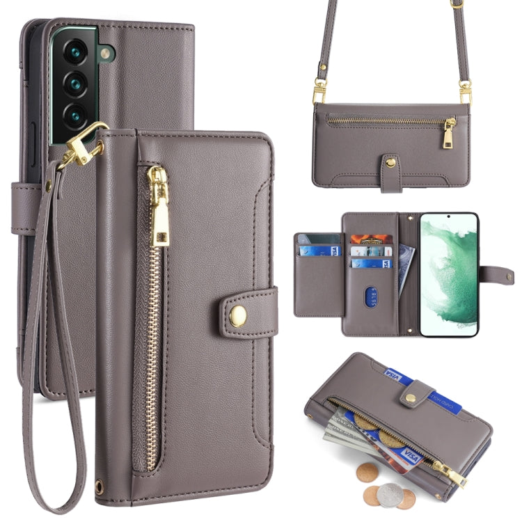 Custodia portafoglio in pelle con cerniera per Samsung Galaxy