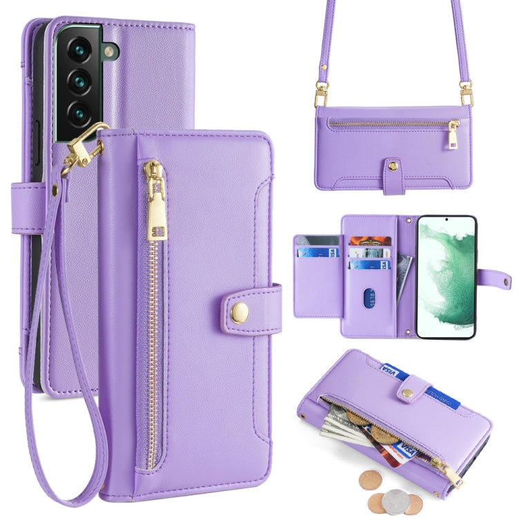 Custodia portafoglio in pelle con cerniera per Samsung Galaxy