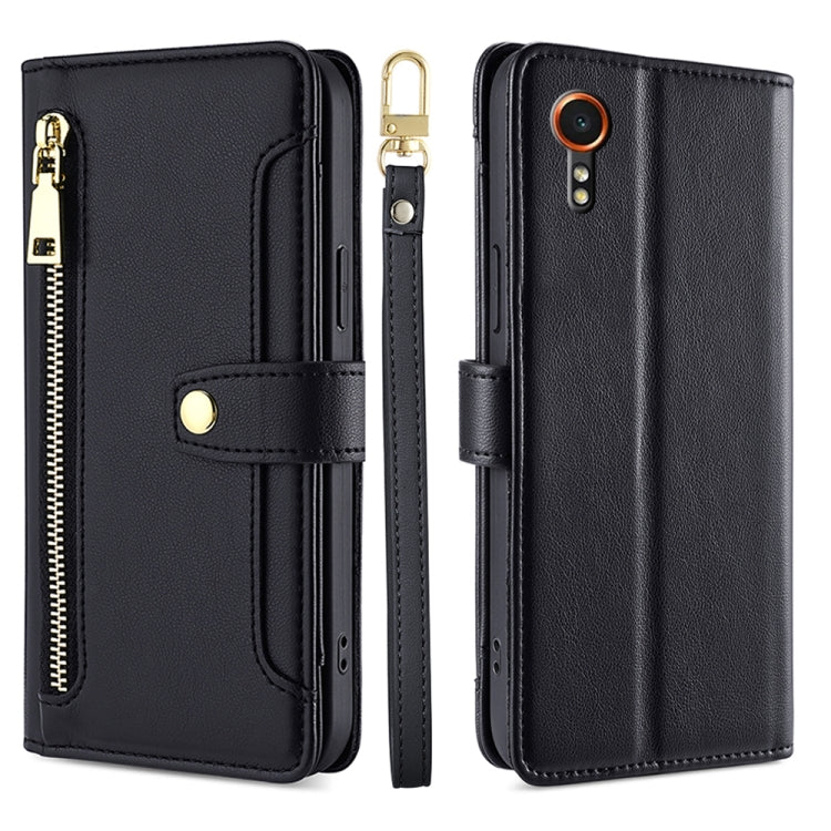 Custodia portafoglio in pelle con cerniera per Samsung Galaxy