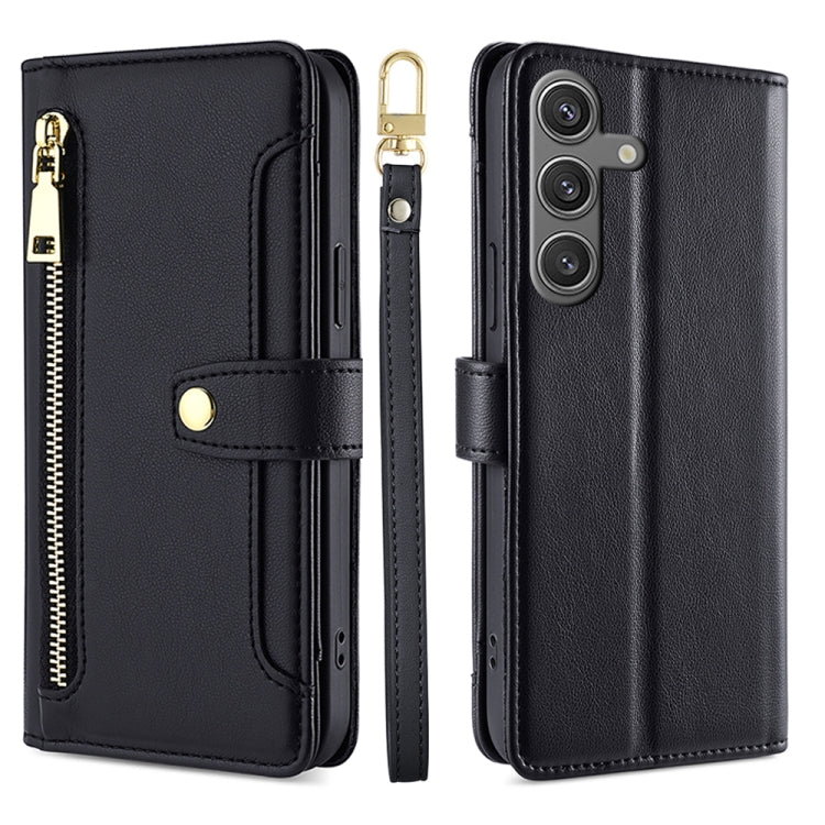 Custodia portafoglio in pelle con cerniera per Samsung Galaxy