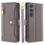 Custodia portafoglio in pelle con cerniera per Samsung Galaxy