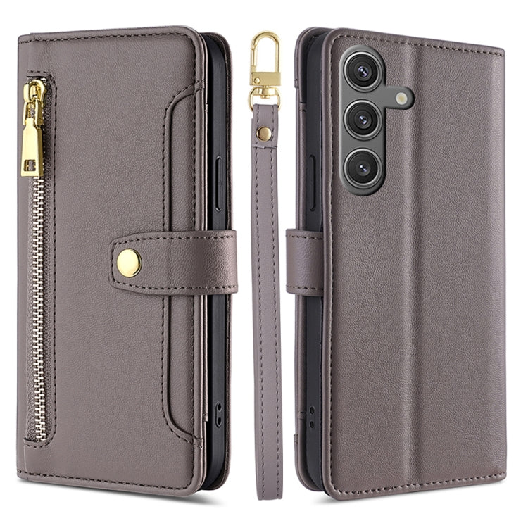 Custodia portafoglio in pelle con cerniera per Samsung Galaxy