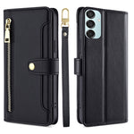Custodia portafoglio in pelle con cerniera per Samsung Galaxy