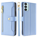 Custodia portafoglio in pelle con cerniera per Samsung Galaxy
