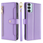 Custodia portafoglio in pelle con cerniera per Samsung Galaxy