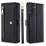 Custodia portafoglio in pelle con cerniera per Samsung Galaxy