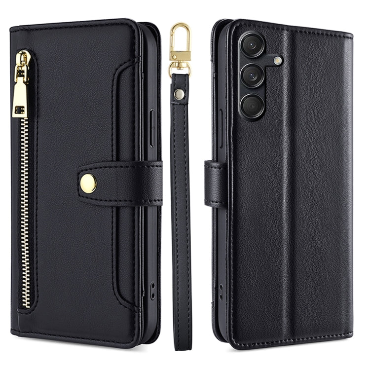 Custodia portafoglio in pelle con cerniera per Samsung Galaxy