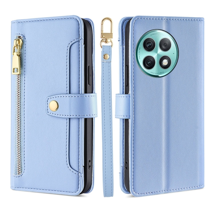 Custodia per telefono in pelle con portafoglio con cerniera a tracolla Lite Sheep Texture, For OnePlus Nord CE 4 Lite 5G, For OnePlus Ace 3V 5G, For OnePlus Nord CE4, For OnePlus Ace 2 Pro