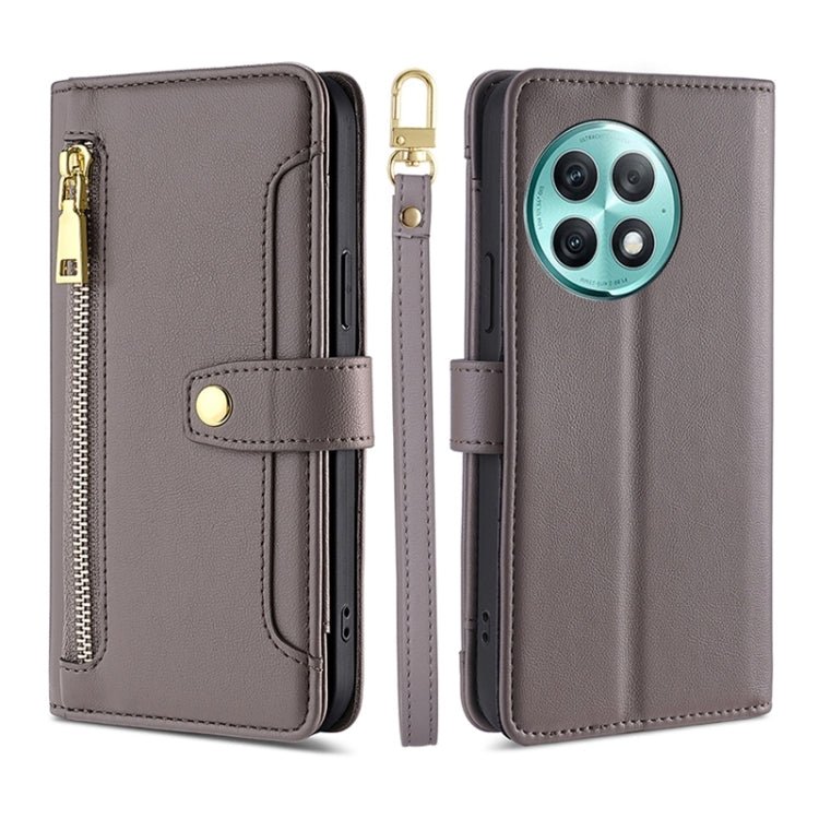 Custodia per telefono in pelle con portafoglio con cerniera a tracolla Lite Sheep Texture, For OnePlus Nord CE 4 Lite 5G, For OnePlus Ace 3V 5G, For OnePlus Nord CE4, For OnePlus Ace 2 Pro