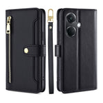Custodia per telefono in pelle con portafoglio con cerniera a tracolla Lite Sheep Texture, For OnePlus Nord CE3 5G, For OnePlus Nord CE 3 Lite 5G