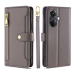 Custodia per telefono in pelle con portafoglio con cerniera a tracolla Lite Sheep Texture, For OnePlus Nord CE3 5G, For OnePlus Nord CE 3 Lite 5G