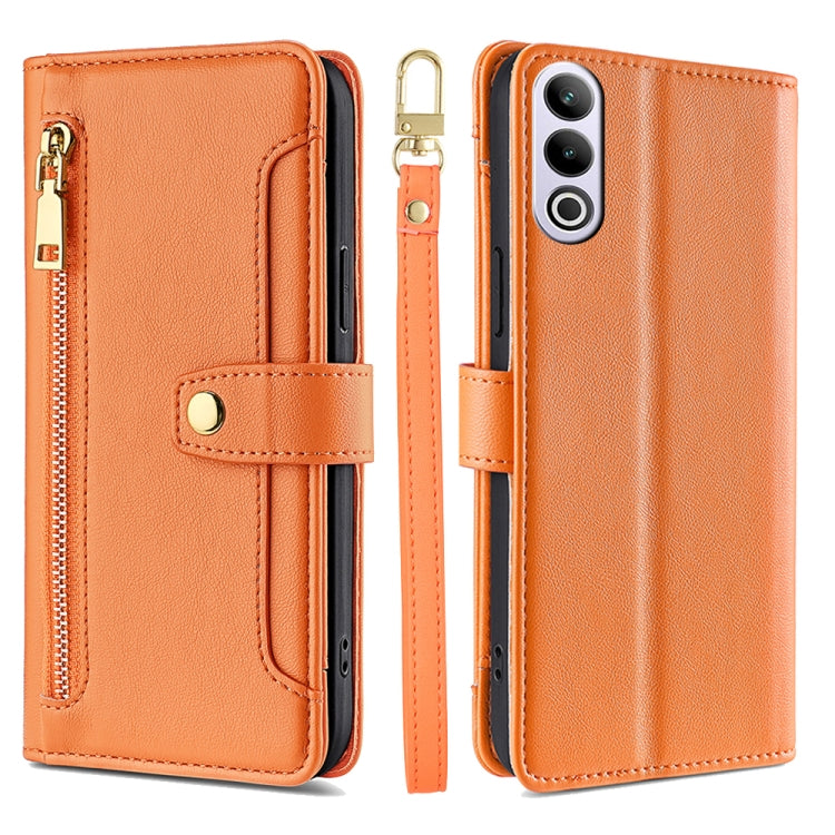 Custodia per telefono in pelle con portafoglio con cerniera a tracolla Lite Sheep Texture, For OnePlus Nord CE 4 Lite 5G, For OnePlus Ace 3V 5G, For OnePlus Nord CE4, For OnePlus Ace 2 Pro