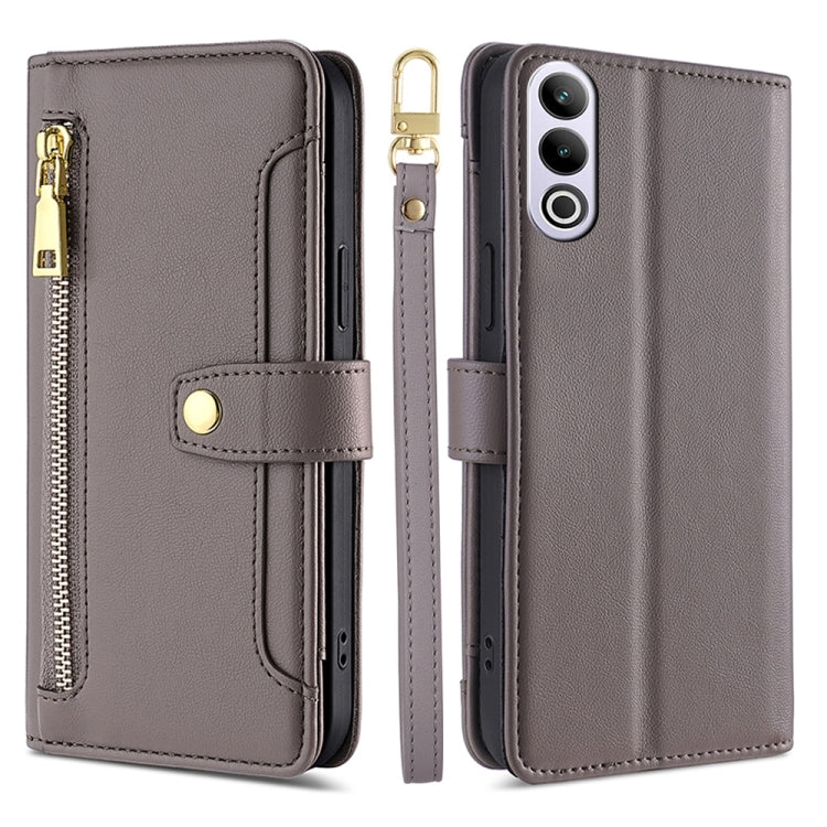 Custodia per telefono in pelle con portafoglio con cerniera a tracolla Lite Sheep Texture, For OnePlus Nord CE 4 Lite 5G, For OnePlus Ace 3V 5G, For OnePlus Nord CE4, For OnePlus Ace 2 Pro