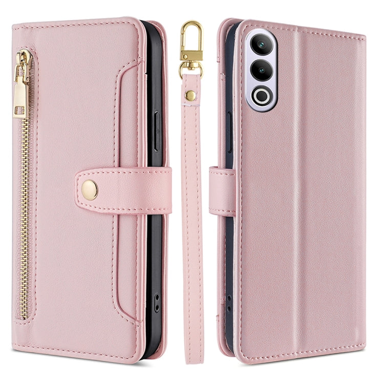 Custodia per telefono in pelle con portafoglio con cerniera a tracolla Lite Sheep Texture, For OnePlus Nord CE 4 Lite 5G, For OnePlus Ace 3V 5G, For OnePlus Nord CE4, For OnePlus Ace 2 Pro