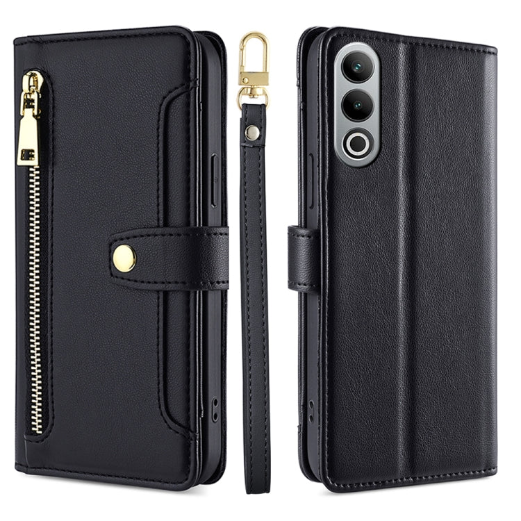 Custodia per telefono in pelle con portafoglio con cerniera a tracolla Lite Sheep Texture, For OnePlus Nord CE 4 Lite 5G, For OnePlus Ace 3V 5G, For OnePlus Nord CE4, For OnePlus Ace 2 Pro