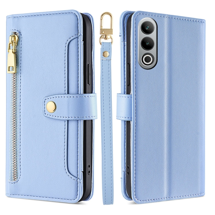 Custodia per telefono in pelle con portafoglio con cerniera a tracolla Lite Sheep Texture, For OnePlus Nord CE 4 Lite 5G, For OnePlus Ace 3V 5G, For OnePlus Nord CE4, For OnePlus Ace 2 Pro