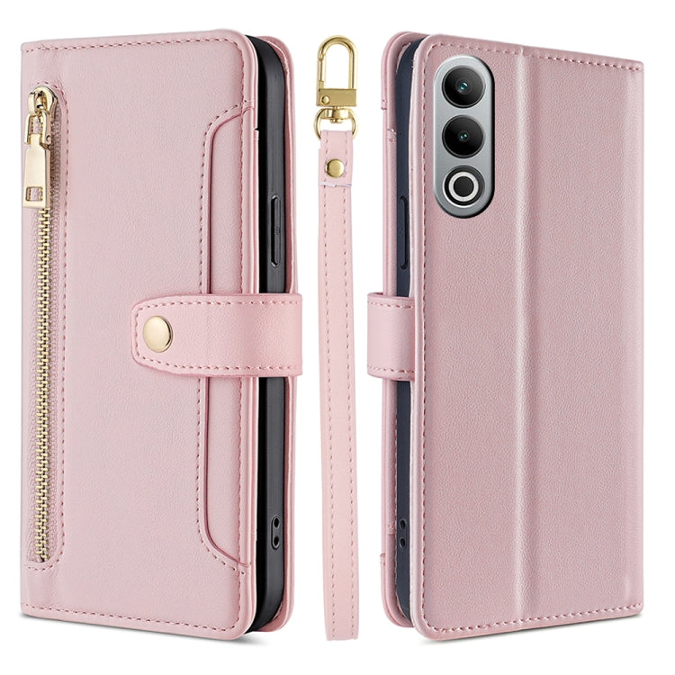 Custodia per telefono in pelle con portafoglio con cerniera a tracolla Lite Sheep Texture, For OnePlus Nord CE 4 Lite 5G, For OnePlus Ace 3V 5G, For OnePlus Nord CE4, For OnePlus Ace 2 Pro