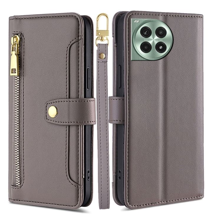 Custodia per telefono in pelle con portafoglio con cerniera a tracolla Lite Sheep Texture, For OnePlus Ace 5 Ultra / Nord 5, For OnePlus Ace 5 Racing / Nord CE5, For OnePlus Ace 5 / 5 Pro, For OnePlus Ace 3 Pro 5G