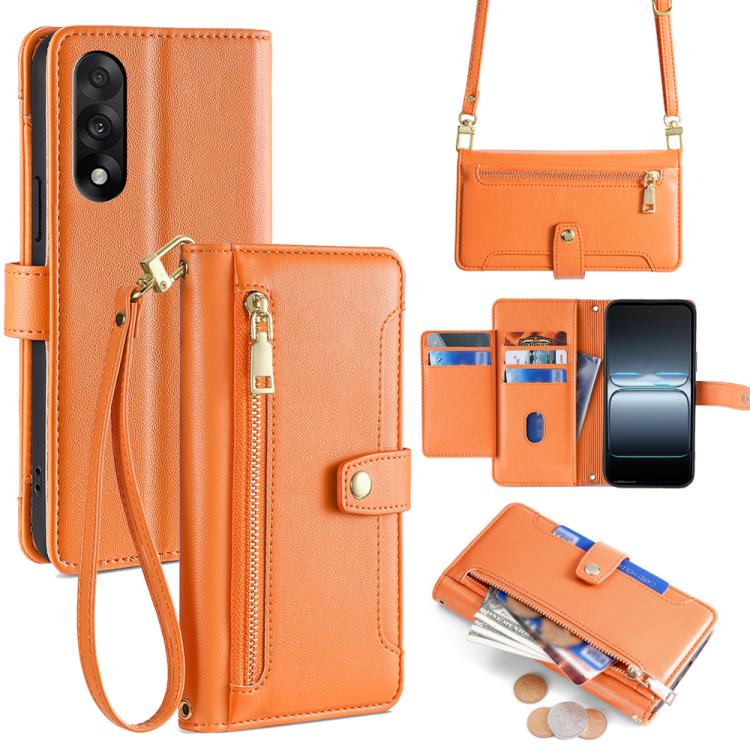 Custodia per telefono in pelle con portafoglio con cerniera a tracolla Lite Sheep Texture, For OnePlus Ace 5 Ultra / Nord 5, For OnePlus Ace 5 Racing / Nord CE5, For OnePlus Ace 5 / 5 Pro, For OnePlus Ace 3 Pro 5G