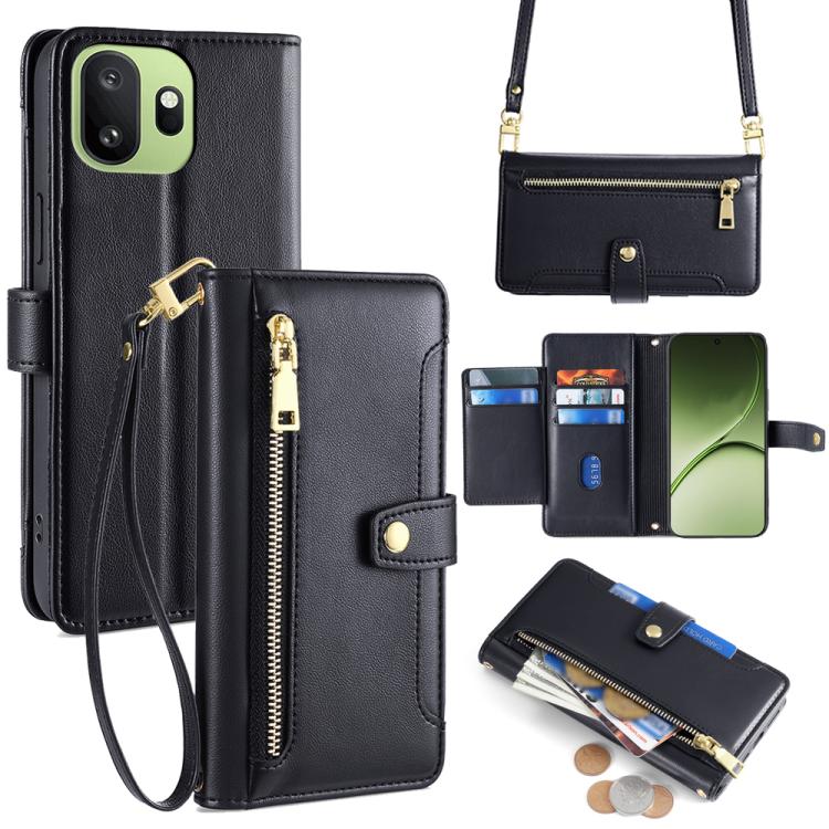 Custodia per telefono in pelle con portafoglio con cerniera a tracolla Lite Sheep Texture, For OnePlus 15T 5G, For OnePlus Turbo 6 / 6V, For OnePlus Ace 6, For OnePlus 15 5G