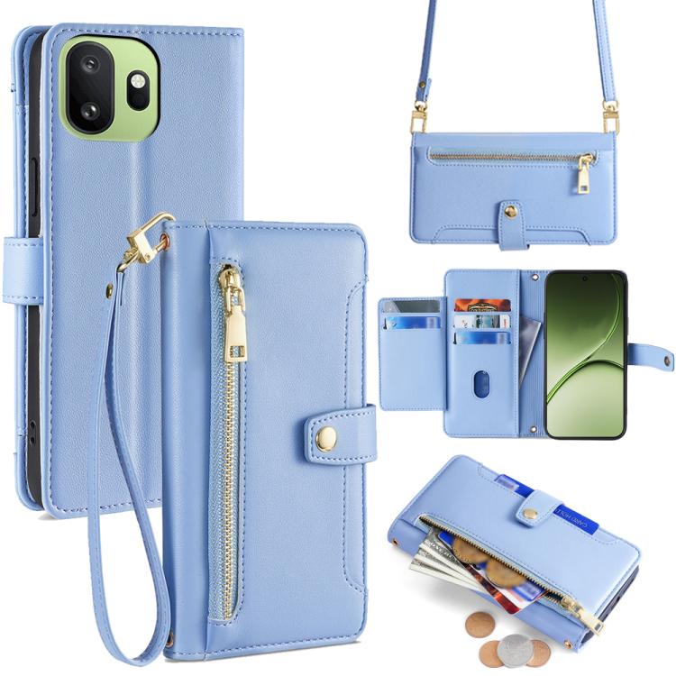 Custodia per telefono in pelle con portafoglio con cerniera a tracolla Lite Sheep Texture, For OnePlus 15T 5G, For OnePlus Turbo 6 / 6V, For OnePlus Ace 6, For OnePlus 15 5G