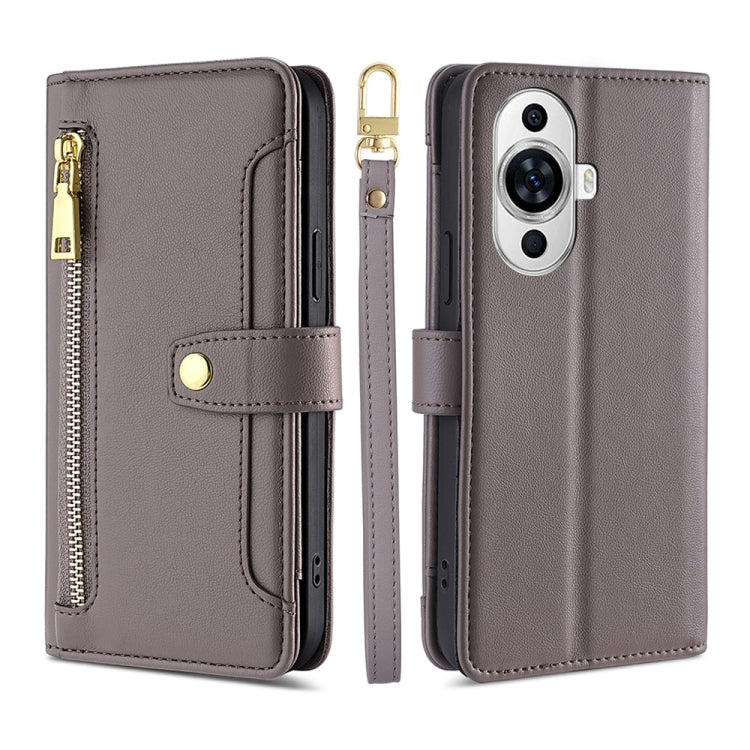 Custodia per telefono in pelle con portafoglio con cerniera a tracolla Lite Sheep Texture, For Huawei nova 12 5G, For Huawei nova 11 Pro 4G / 11 Ultra 4G, For Huawei nova 11 4G