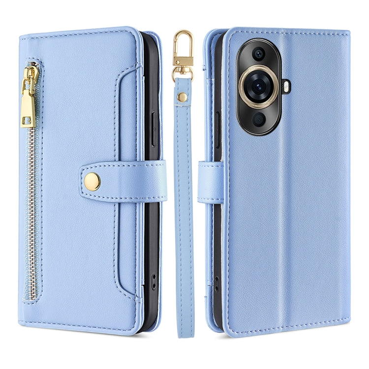 Custodia per telefono in pelle con portafoglio con cerniera a tracolla Lite Sheep Texture, For Huawei nova 12 5G, For Huawei nova 11 Pro 4G / 11 Ultra 4G, For Huawei nova 11 4G