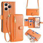 Custodia per telefono in pelle con portafoglio con cerniera a tracolla Lite Sheep Texture, For Huawei Pura 80 5G, For Huawei nova 14 Ultra 5G, For Huawei nova 14 Pro 5G, For Huawei nova 14 5G