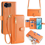 Custodia per telefono in pelle con portafoglio con cerniera a tracolla Lite Sheep Texture, For Huawei nova 15, For Huawei Mate 80 Pro Max 5G, For Huawei Mate 80 5G, For Huawei Maimang 40 5G