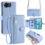 Custodia per telefono in pelle con portafoglio con cerniera a tracolla Lite Sheep Texture, For Huawei nova 15, For Huawei Mate 80 Pro Max 5G, For Huawei Mate 80 5G, For Huawei Maimang 40 5G