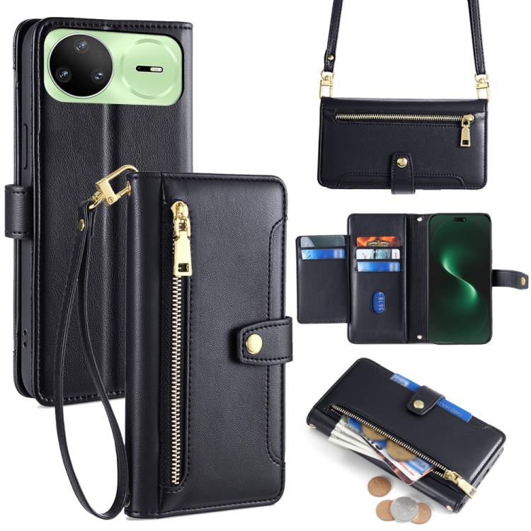 Custodia per telefono in pelle con portafoglio con cerniera a tracolla Lite Sheep Texture, For Huawei Enjoy 90 Pro Max 5G, For Huawei Enjoy 90 Plus 5G, For Huawei nova 15 Ultra, For Huawei nova 15 Pro