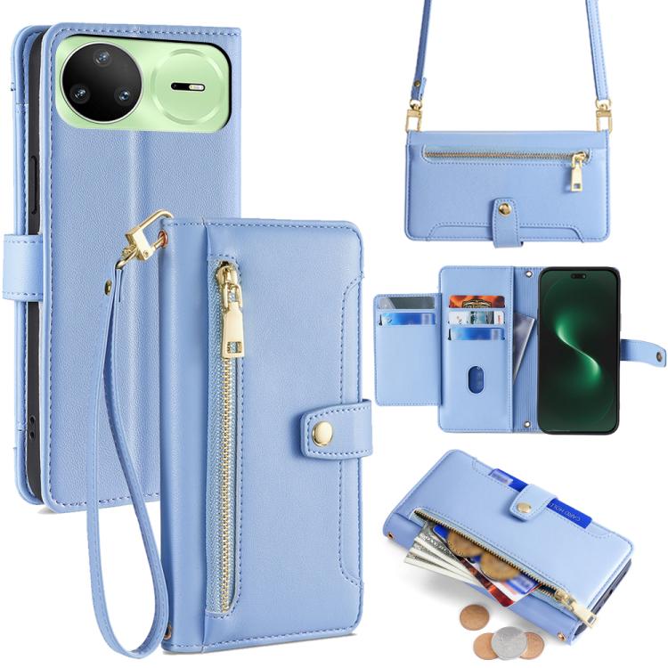 Custodia per telefono in pelle con portafoglio con cerniera a tracolla Lite Sheep Texture, For Huawei Enjoy 90 Pro Max 5G, For Huawei Enjoy 90 Plus 5G, For Huawei nova 15 Ultra, For Huawei nova 15 Pro