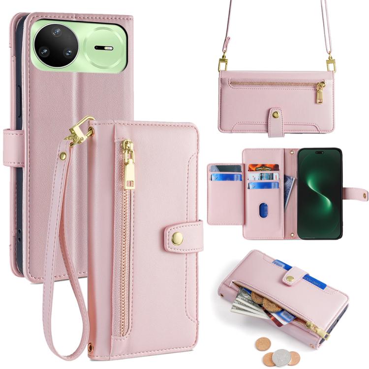 Custodia per telefono in pelle con portafoglio con cerniera a tracolla Lite Sheep Texture, For Huawei Enjoy 90 Pro Max 5G, For Huawei Enjoy 90 Plus 5G, For Huawei nova 15 Ultra, For Huawei nova 15 Pro