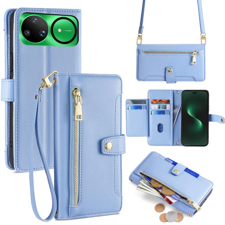 Custodia per telefono in pelle con portafoglio con cerniera a tracolla Lite Sheep Texture, For Huawei Enjoy 90 Pro Max 5G, For Huawei Enjoy 90 Plus 5G, For Huawei nova 15 Ultra, For Huawei nova 15 Pro