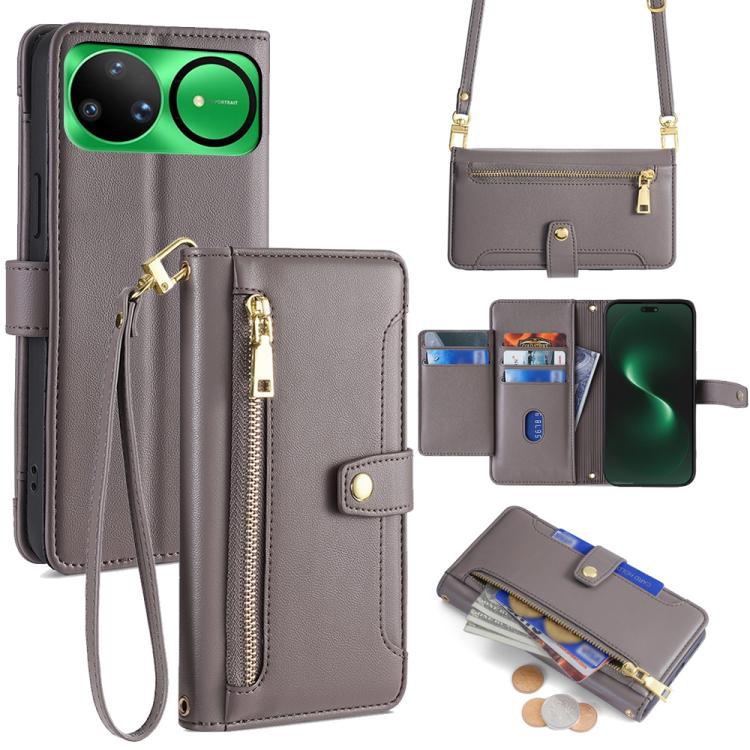 Custodia per telefono in pelle con portafoglio con cerniera a tracolla Lite Sheep Texture, For Huawei Enjoy 90 Pro Max 5G, For Huawei Enjoy 90 Plus 5G, For Huawei nova 15 Ultra, For Huawei nova 15 Pro