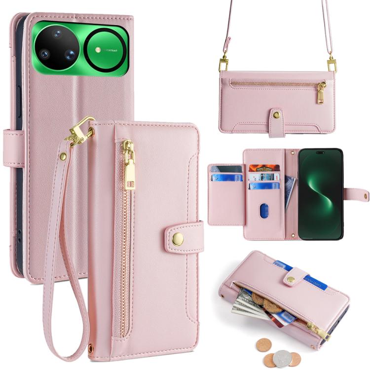 Custodia per telefono in pelle con portafoglio con cerniera a tracolla Lite Sheep Texture, For Huawei Enjoy 90 Pro Max 5G, For Huawei Enjoy 90 Plus 5G, For Huawei nova 15 Ultra, For Huawei nova 15 Pro