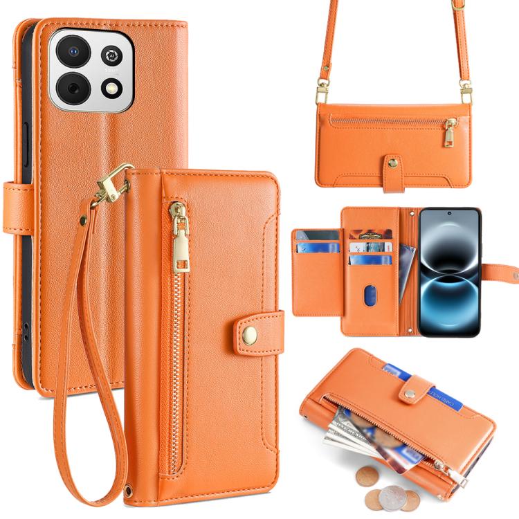 Custodia per telefono in pelle con portafoglio con cerniera a tracolla Lite Sheep Texture, For Huawei Enjoy 90 Pro Max 5G, For Huawei Enjoy 90 Plus 5G, For Huawei nova 15 Ultra, For Huawei nova 15 Pro