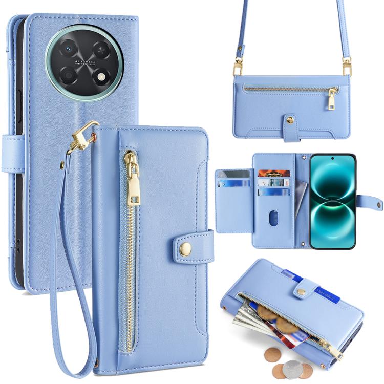 Custodia per telefono in pelle con portafoglio con cerniera a tracolla Lite Sheep Texture, For Huawei Enjoy 90 Pro Max 5G, For Huawei Enjoy 90 Plus 5G, For Huawei nova 15 Ultra, For Huawei nova 15 Pro
