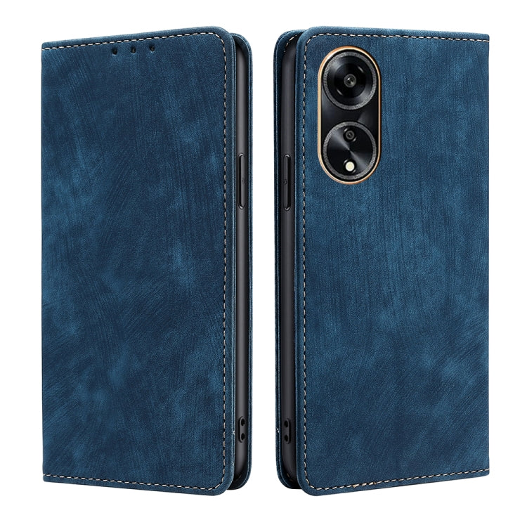 Custodia per telefono in pelle magnetica con spazzola antifurto RFID, For OPPO Reno10 Pro+ 5G, For OPPO A1 5G, For OPPO A79 5G