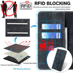 Custodia per telefono in pelle magnetica con spazzola antifurto RFID, For OPPO Reno10 Pro+ 5G, For OPPO A1 5G, For OPPO A79 5G