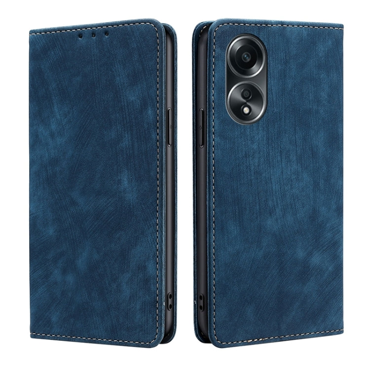 Custodia per telefono in pelle magnetica con spazzola antifurto RFID, For OPPO A2 Pro 5G, For OPPO A58 4G, For OPPO Reno10 5G / Reno10 Pro 5G Global, For OPPO A78 4G