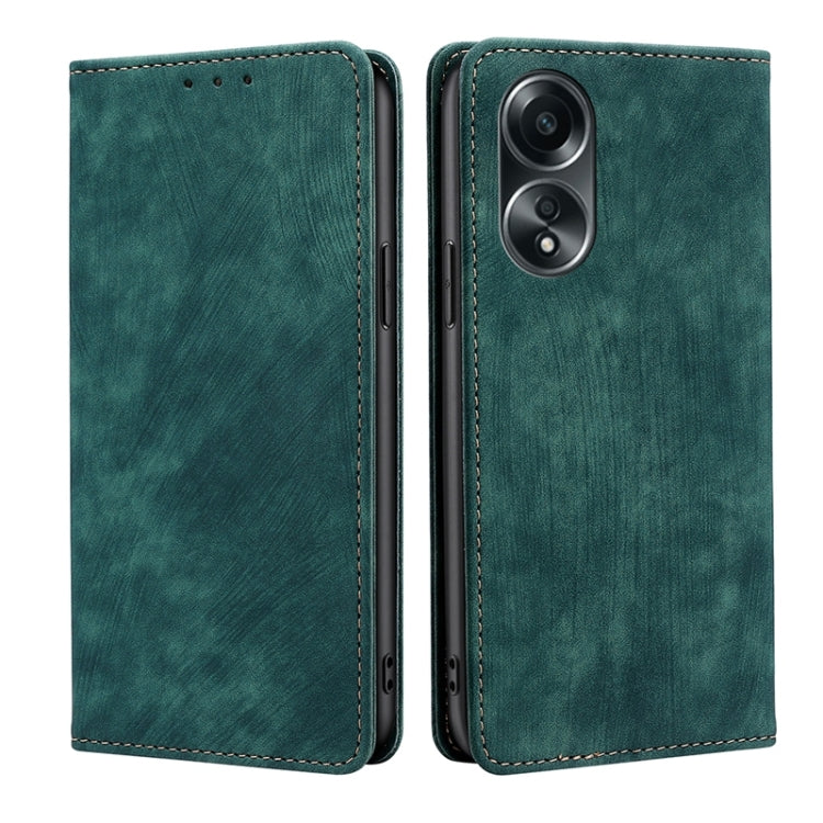 Custodia per telefono in pelle magnetica con spazzola antifurto RFID, For OPPO A2 Pro 5G, For OPPO A58 4G, For OPPO Reno10 5G / Reno10 Pro 5G Global, For OPPO A78 4G