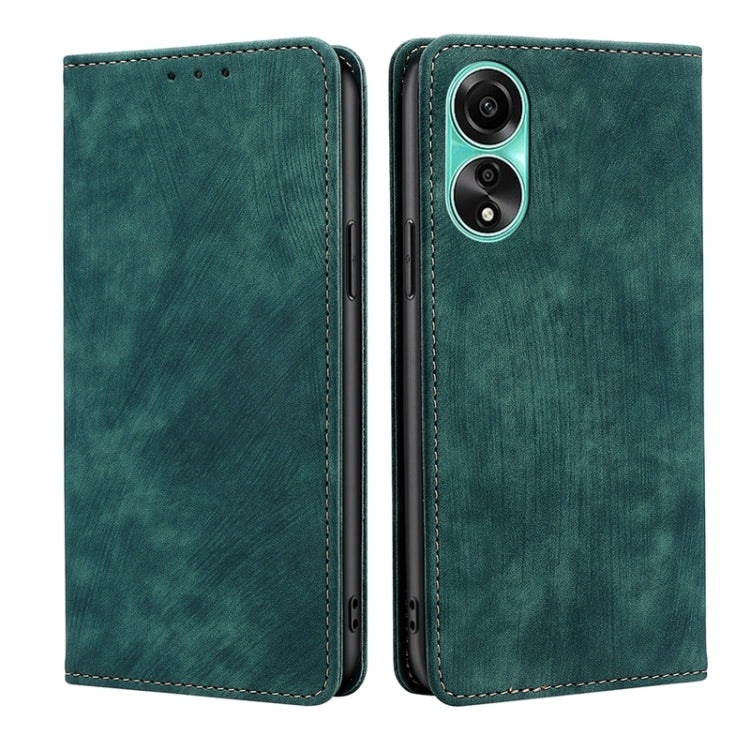 Custodia per telefono in pelle magnetica con spazzola antifurto RFID, For OPPO A2 Pro 5G, For OPPO A58 4G, For OPPO Reno10 5G / Reno10 Pro 5G Global, For OPPO A78 4G