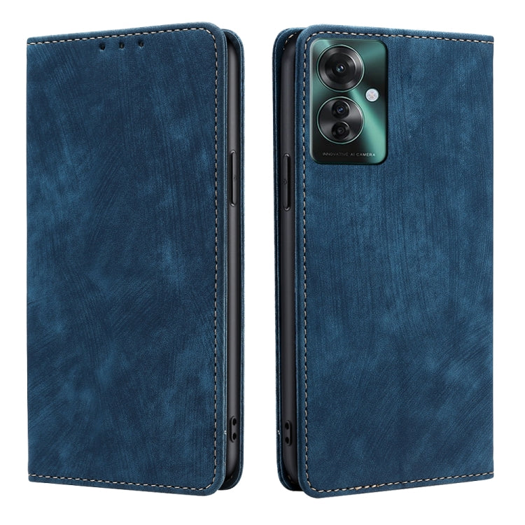 Custodia in pelle magnetica con blocco RFID per OPPO Reno11 F